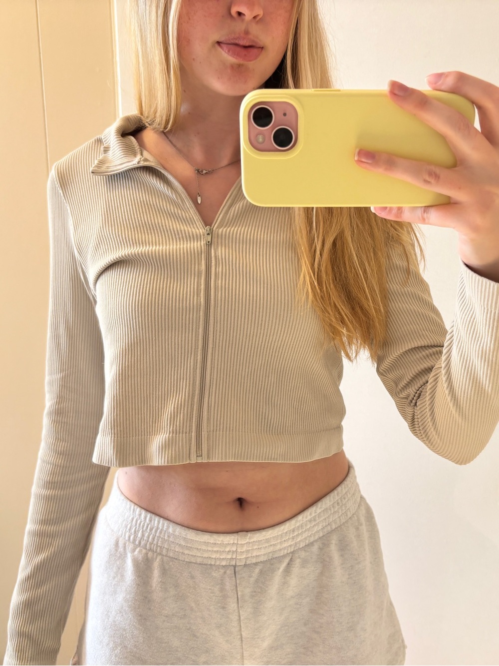 Garage cropped zip up sweater